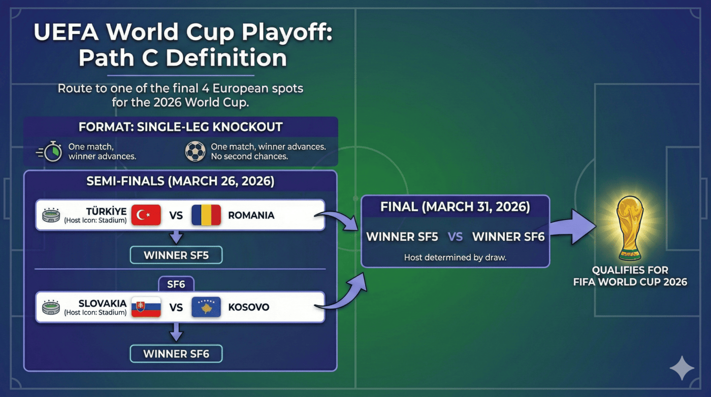 🌍 UEFA Play-off Path C: Three steps, one slot, and no time to blink